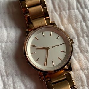 DKNY stainless steel rose gold watch.